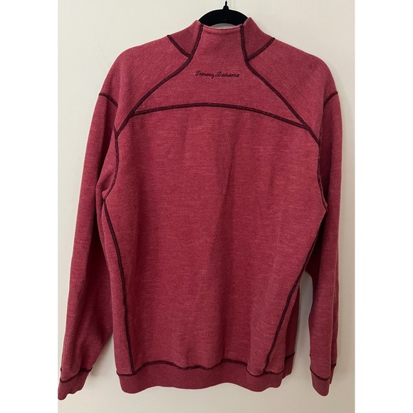 Tommy Bahama Flipside Reversible Half-Zip Sweatshirt Burgundy Red Outdoor EUC - Picture 5 of 10